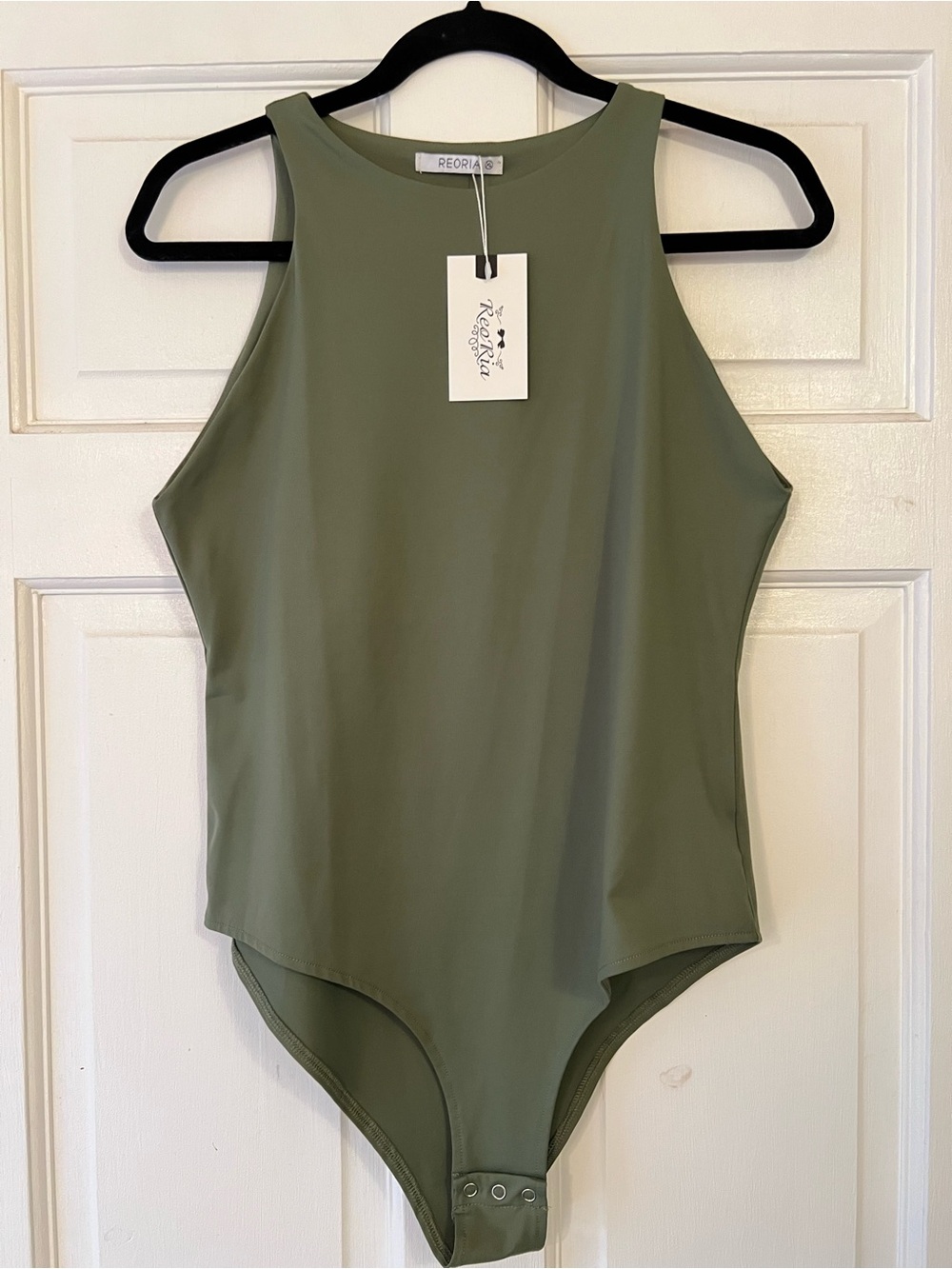 Reoria Olive Green High Neck Bodysuit
